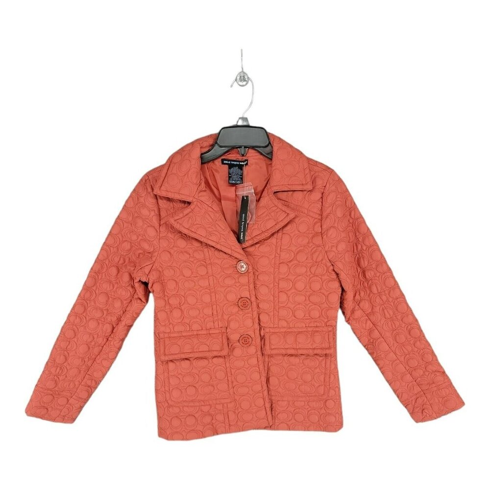Saint Tropez West Womens Quilted Jacket  Orange Small New with Tags
